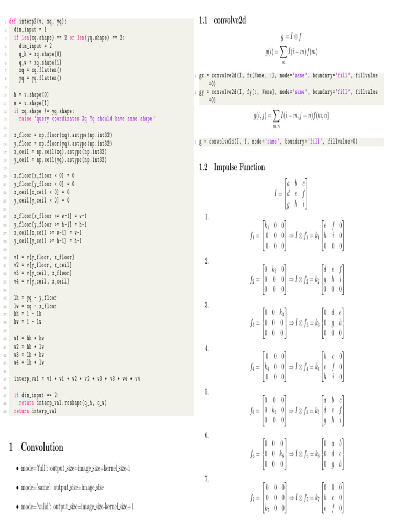 Image Processing with Convolution and Interpolation | PDF | Computer ...