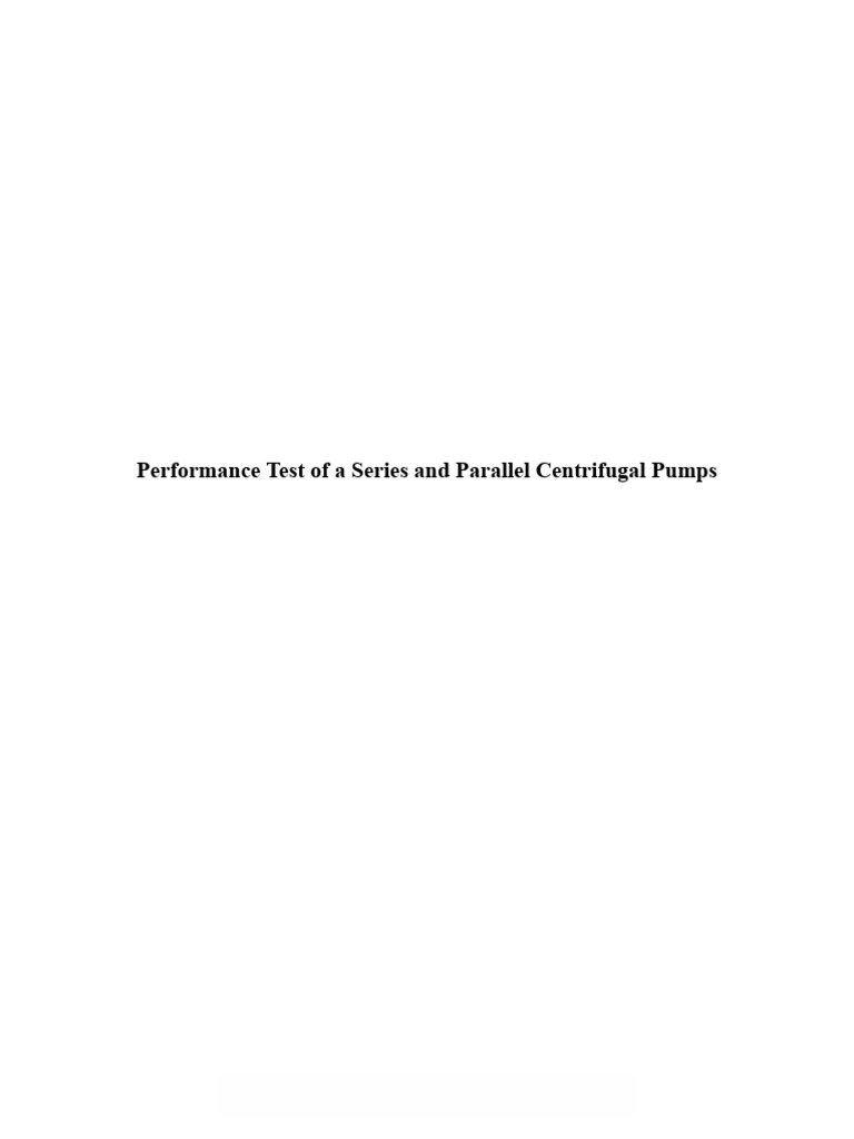 Centrifugal Pump Performance Testing | PDF | Pump | Flow Measurement