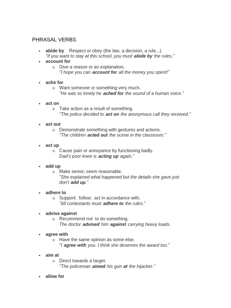 Essential Phrasal Verbs Guide | PDF