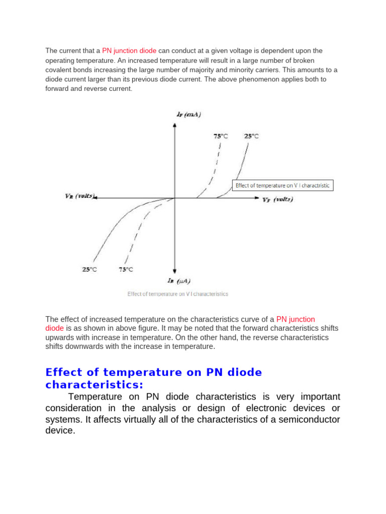Temperature Effects on PN Diode Current | PDF | Diode | P–N Junction