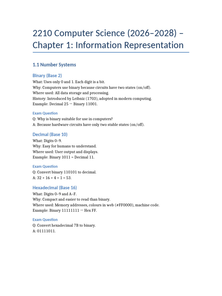 Understanding Data Representation in Computing | PDF | Data Compression ...