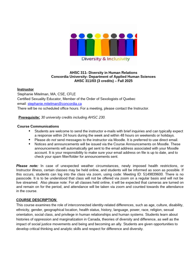 Diversity in Human Relations Course Guide | PDF | Plagiarism | Turnitin