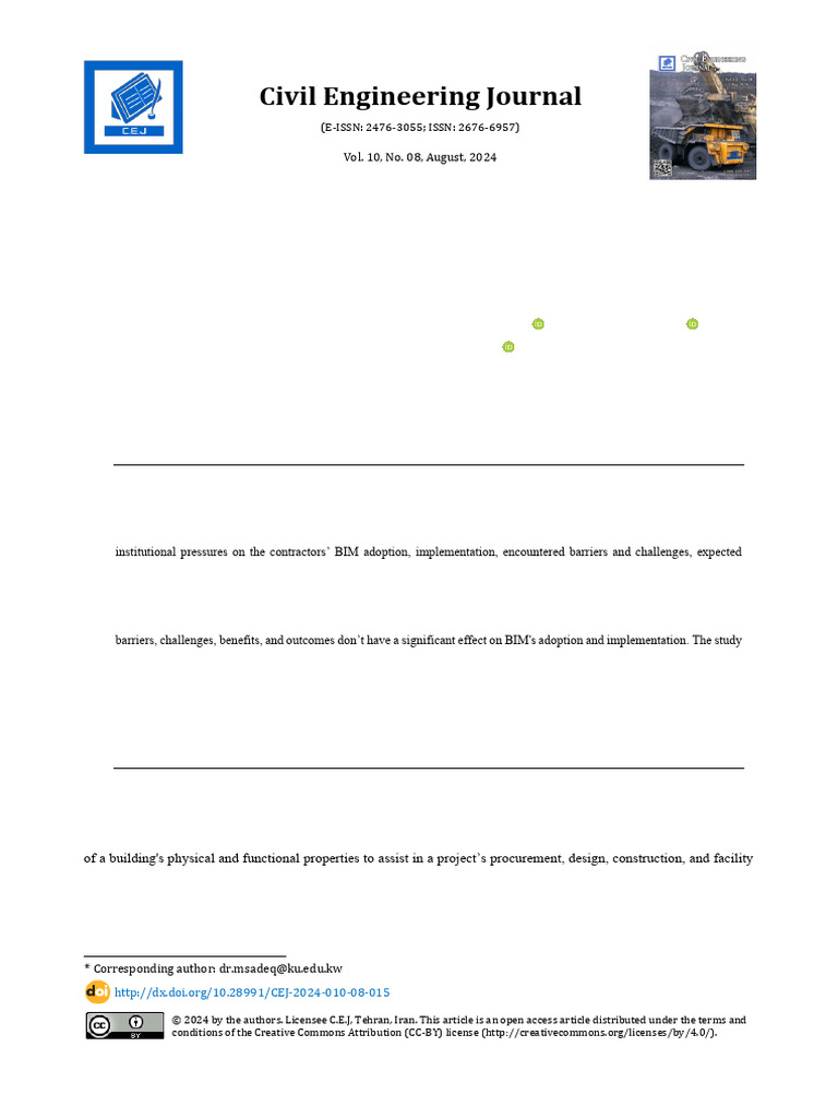 BIM Adoption in MENA Construction Industry | PDF | Building Information ...
