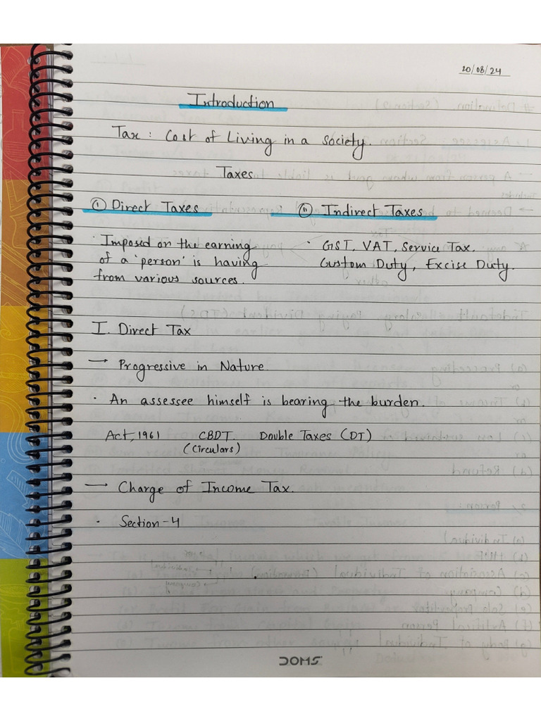 direct tax notes | PDF