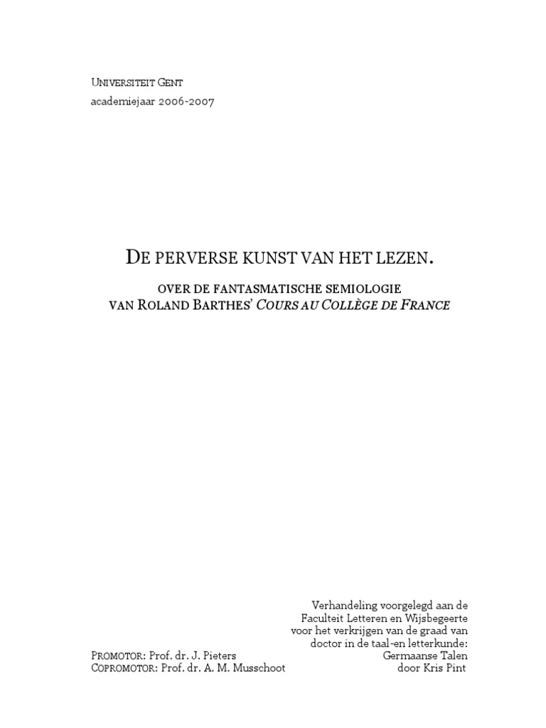 Roland Barthes (PHD) PDF afbeelding