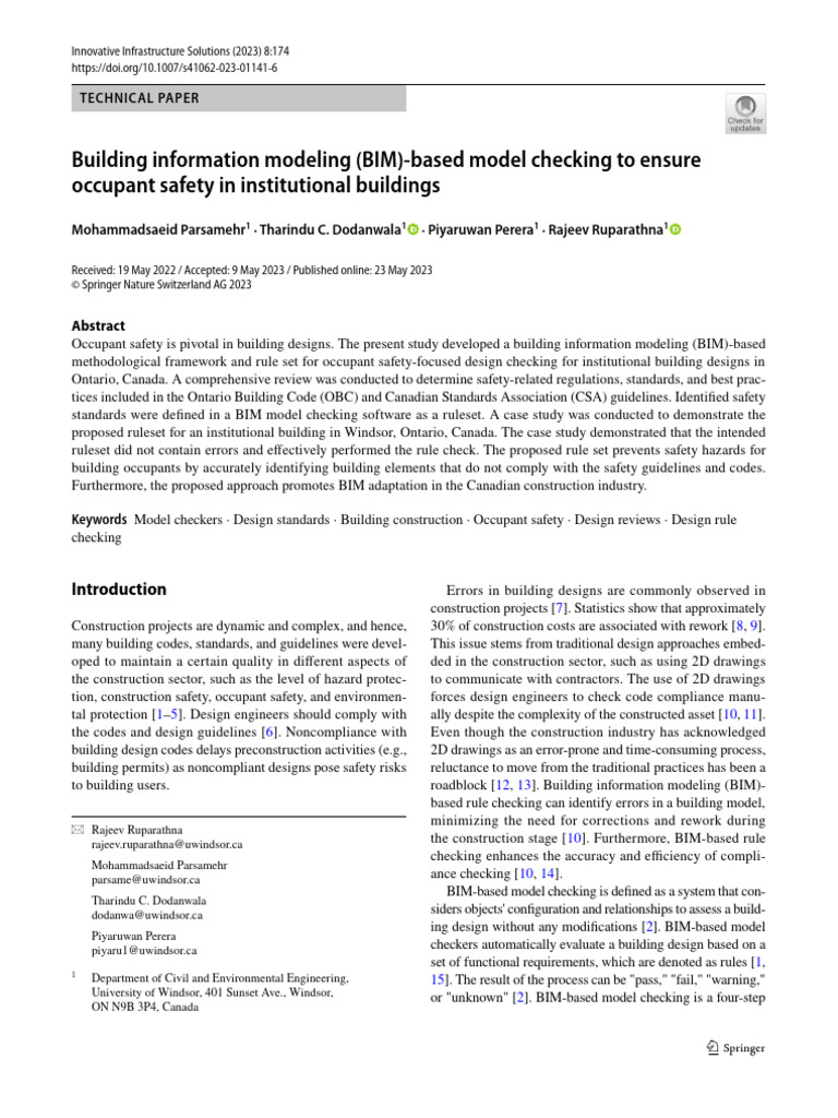 BIM Model Checking for Occupant Safety | PDF | Building Information ...