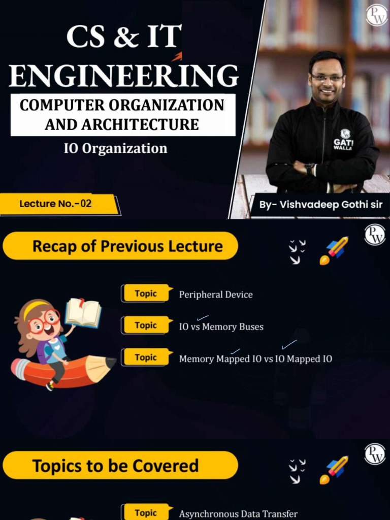 Computer Organization and Architecture IO Organization 02 Class | PDF