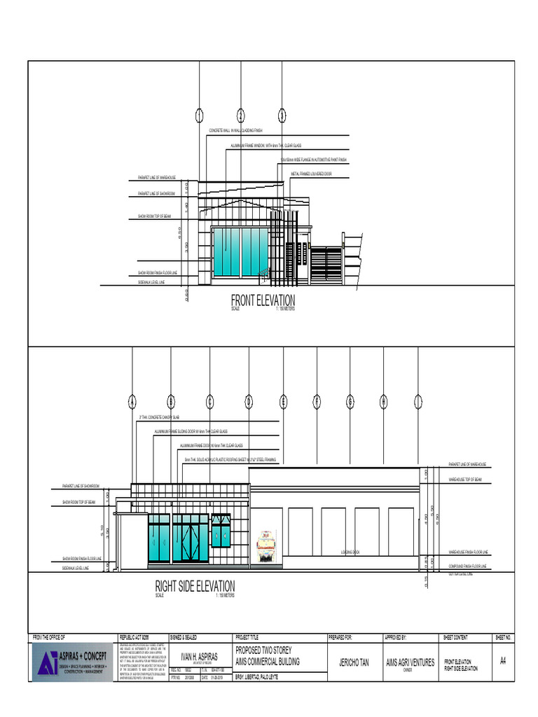 Proposed Two-Storey Building Elevations | PDF | Wall | Architectural ...