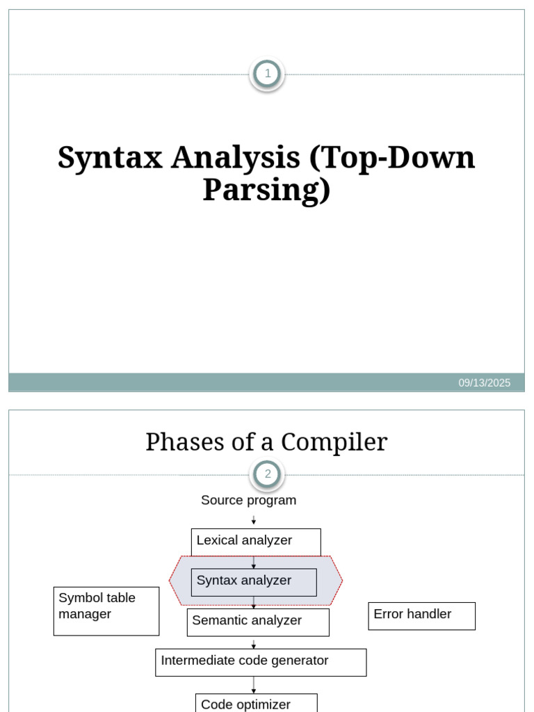 Top-Down Parsing and LL(1) Analysis | PDF | Parsing | Software Engineering