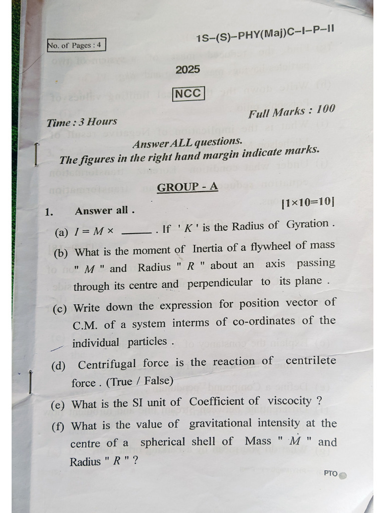 Semester 1 Paper 2025 | PDF