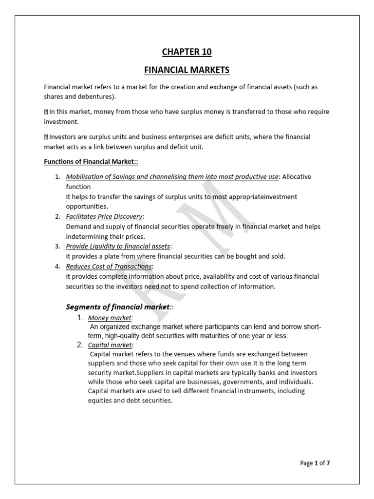 Overview of Financial Markets and Trading | PDF | Securities (Finance ...