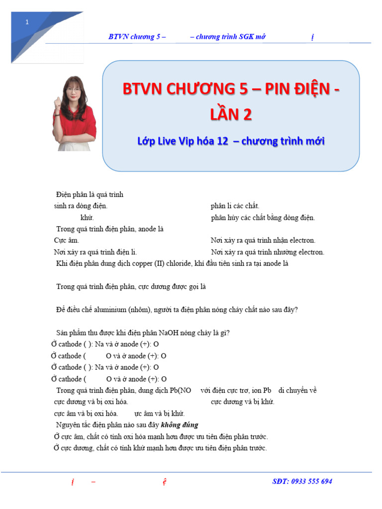 BTVN CHƯƠNG 5 - LẦN 2 | PDF