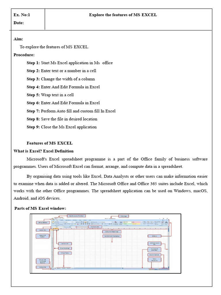 Explore MS-Excel Features and Functions | PDF | Microsoft Excel ...