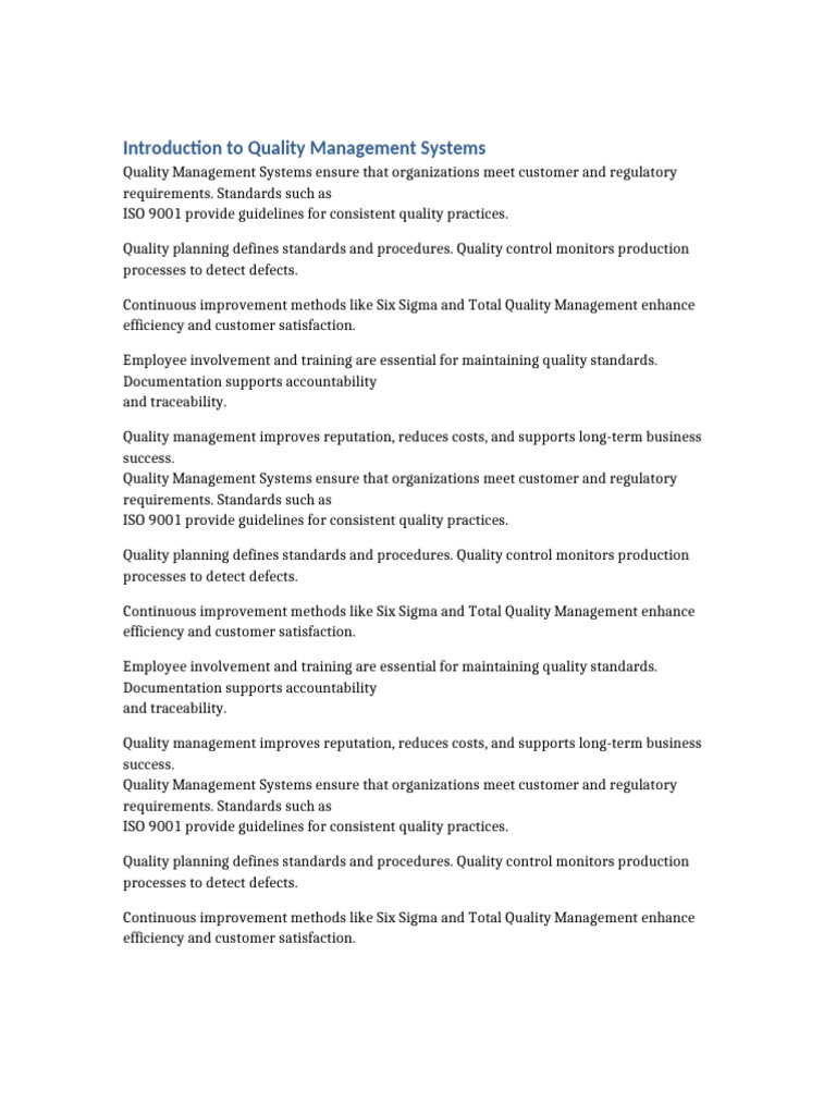 Scribd Long Document 25 | PDF | Quality Management | Quality (Business)
