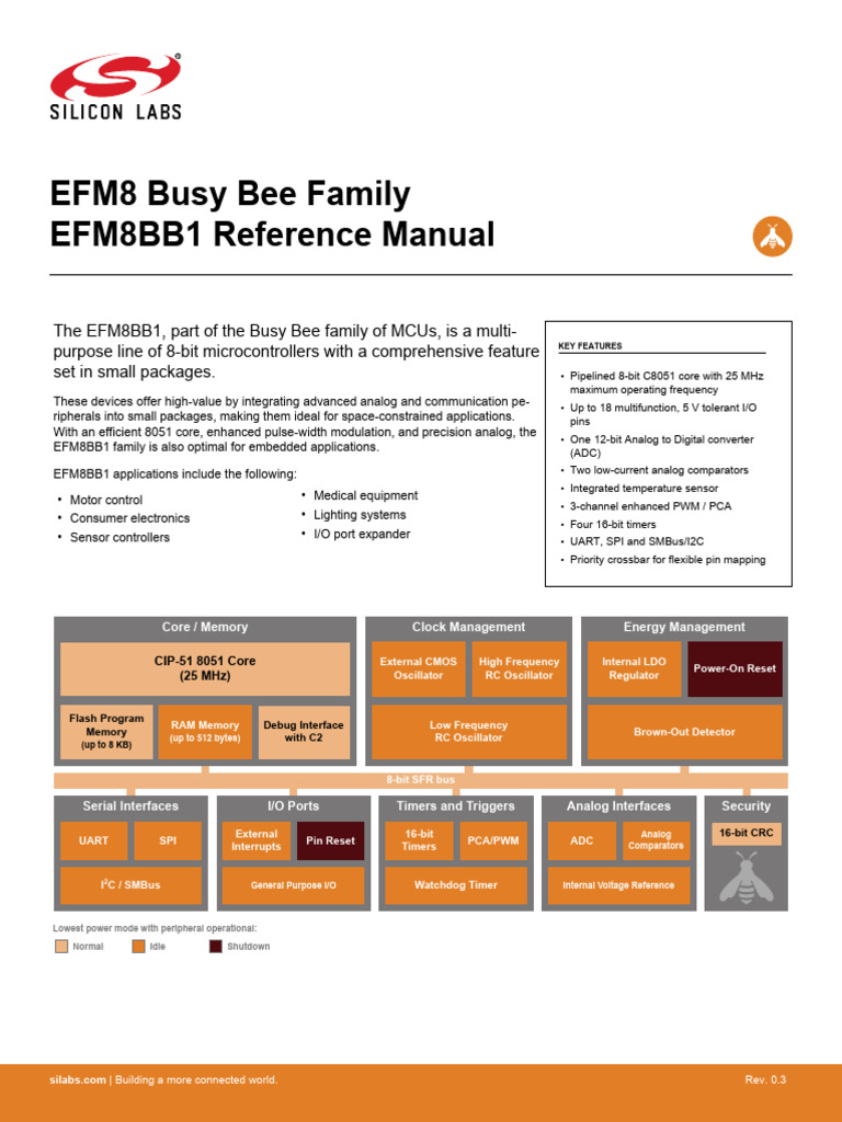 EFM8BB1 Microcontroller Reference Guide | PDF | Electronics ...