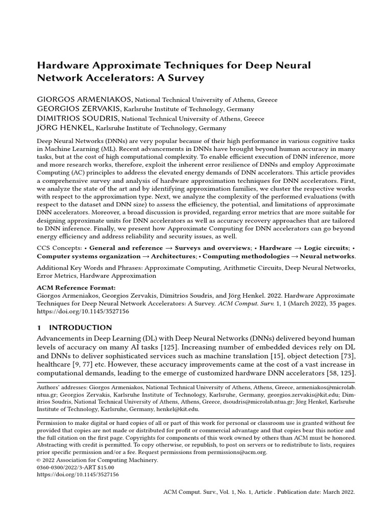 Hardware Approximation in DNN Accelerators | PDF | Deep Learning ...