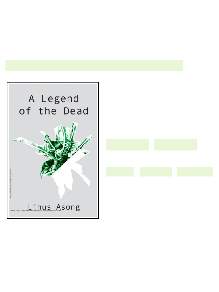 A Legend of the Dead 1st Edition Linus Asong digital download | PDF ...