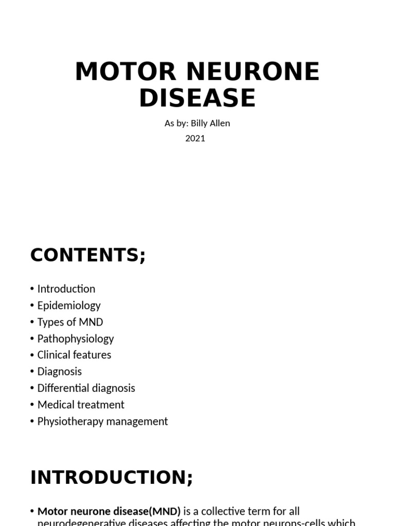 Understanding Motor Neurone Disease | PDF | Central Nervous System ...