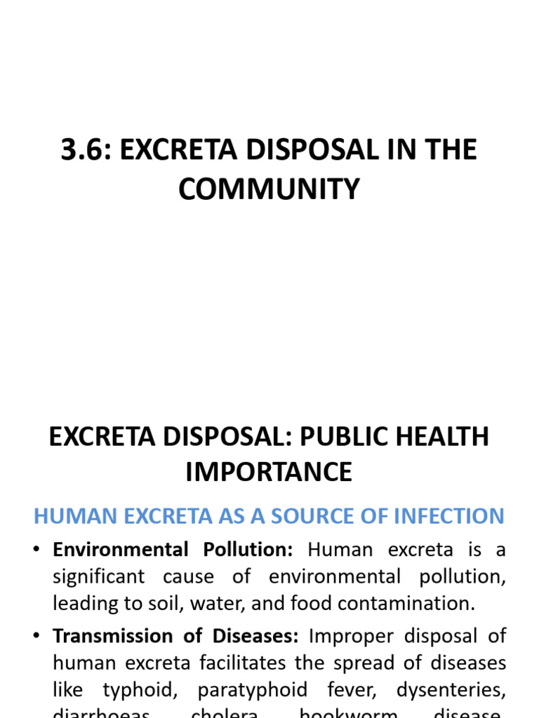 3.6 Excreta Disposal in the Community | PDF | Sanitary Sewer | Sanitation