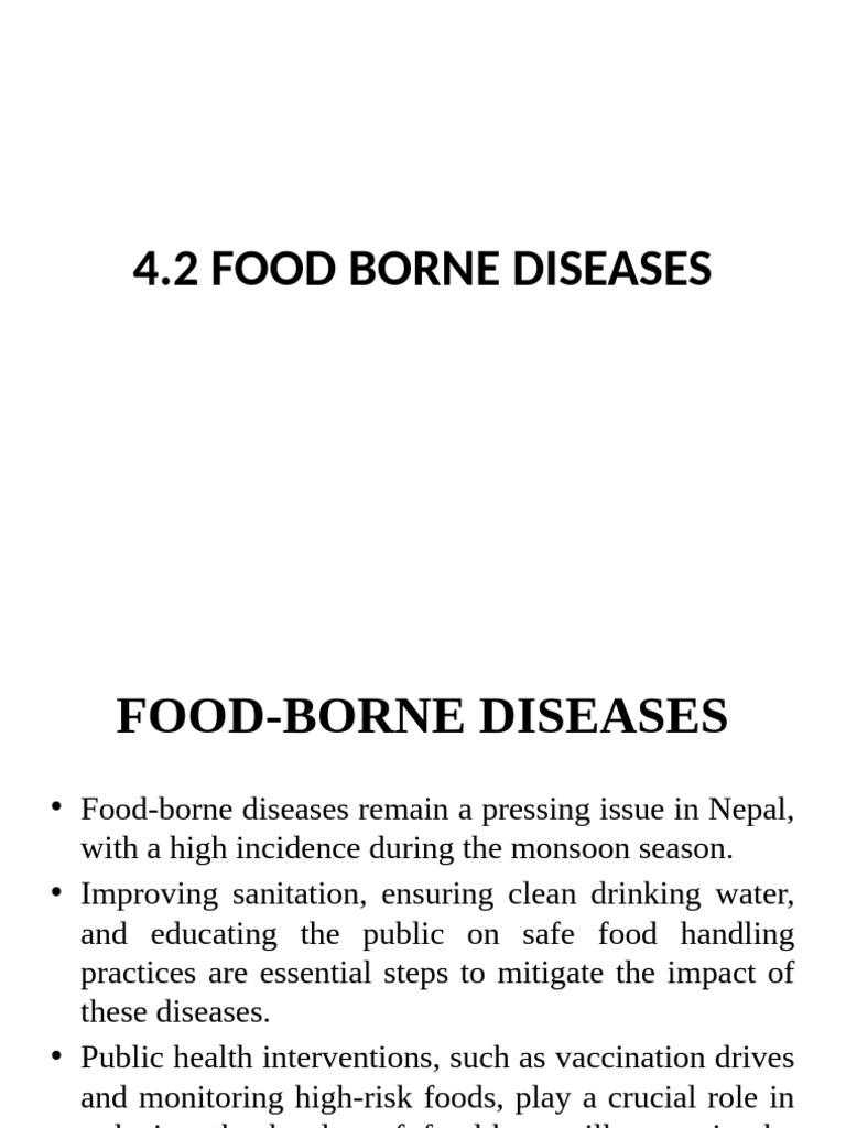 ENV 4.2 Food Borne Diseases | PDF | Foodborne Illness | Medical Specialties