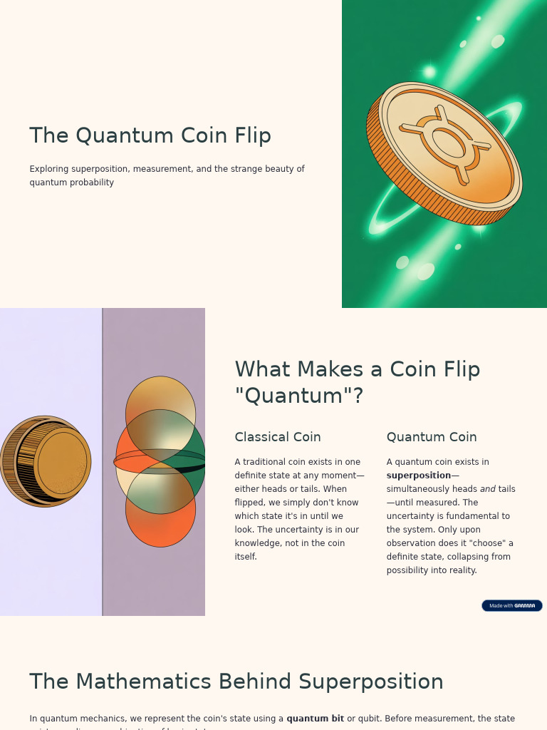 Quantum Coin Flip: Superposition Explained | PDF | Quantum Computing ...