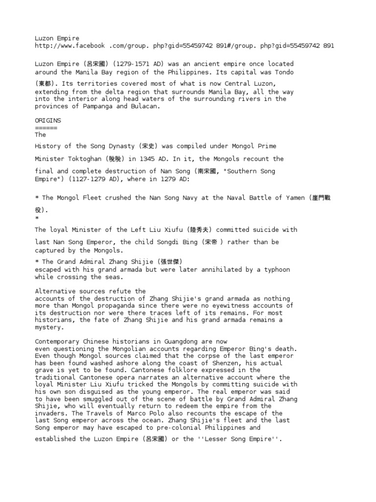 Luzon Empire Philippine History Pdf Luzon