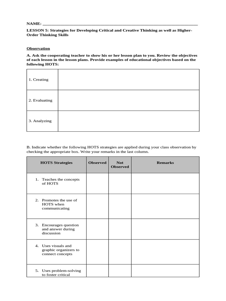 LESSON 5 | PDF | Lesson Plan | Behavior Modification