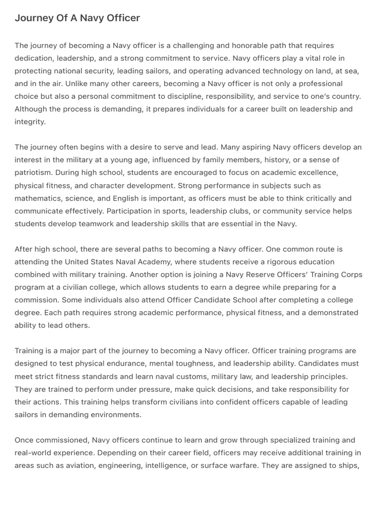Becoming a Navy Officer: A Guide | PDF | Navies | Officer (Armed Forces)