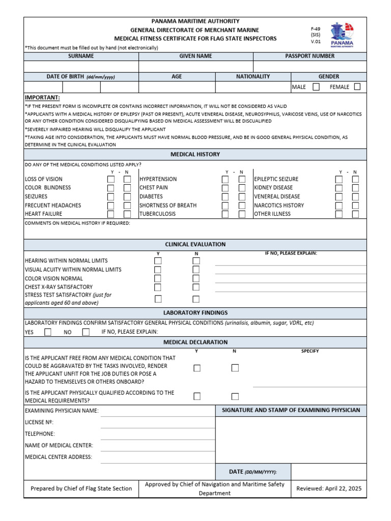 Medical Fitness Certificate Form | PDF | Visual Impairment | Epilepsy