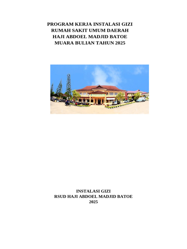 Program Kerja Gizi RSUD Haji Abdoel 2025 | PDF