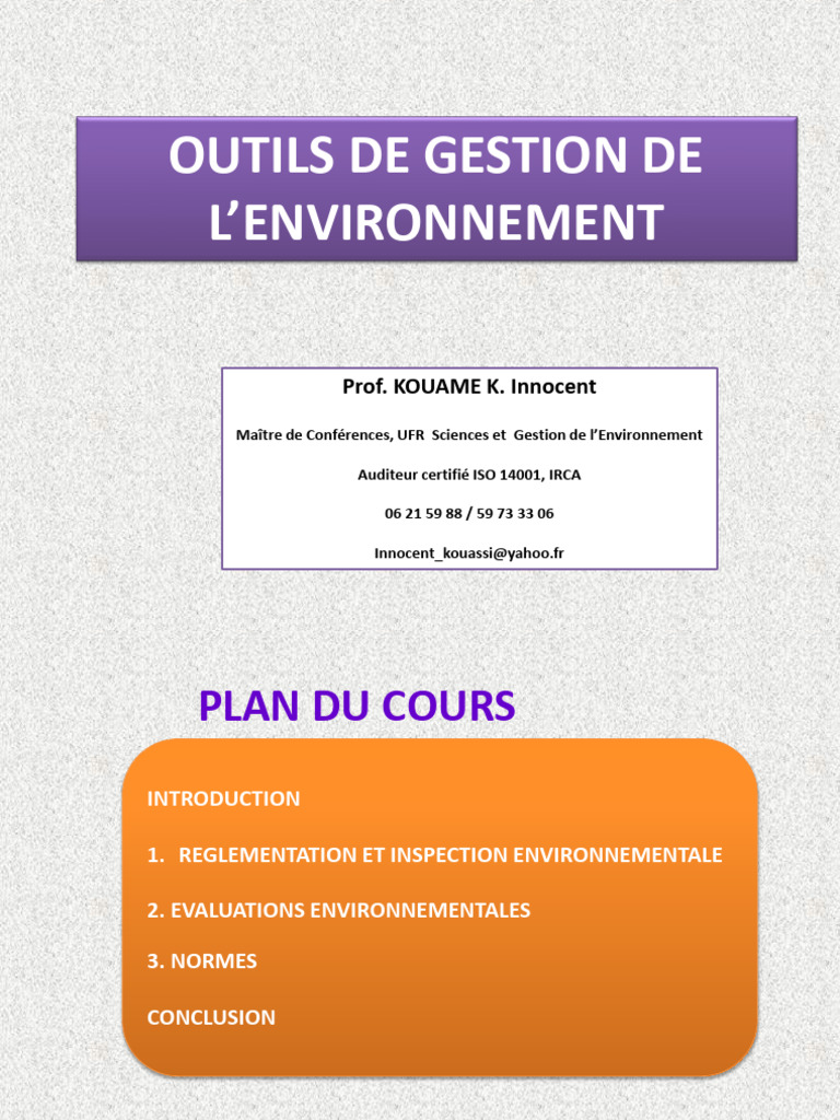 Outils de Gestion de l'Environnement | PDF | Environnement naturel | la ...