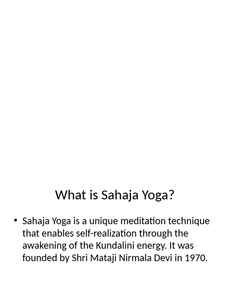 Sahaja Yoga Meditation Guide | PDF