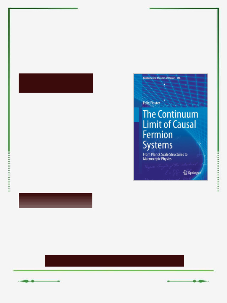The Continuum Limit of Causal Fermion Systems From Planck Scale ...