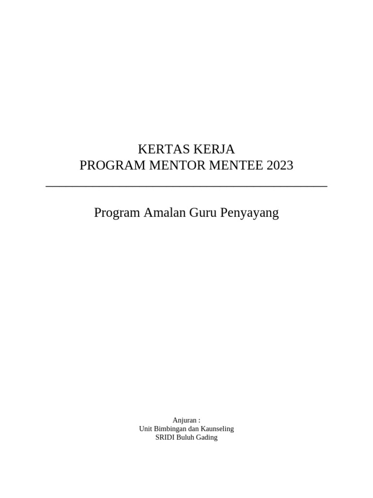 Program Mentor Mentee SRIDI 2023 | PDF