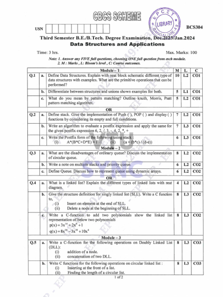 BCS304-JAN-2024 | PDF