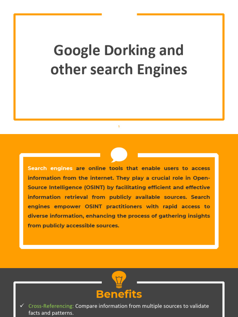 Google Dorking and OSINT Techniques | PDF | File Format | Information