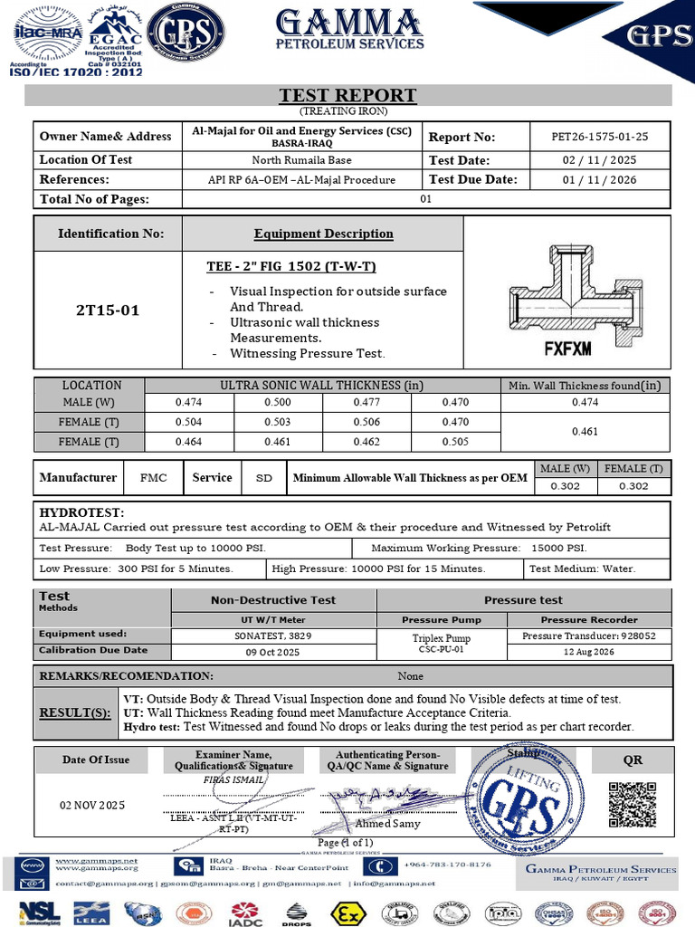 PET26-1575-01-25 2'' TEE FIG 1502 2T15-01 | PDF | Mechanical Engineering