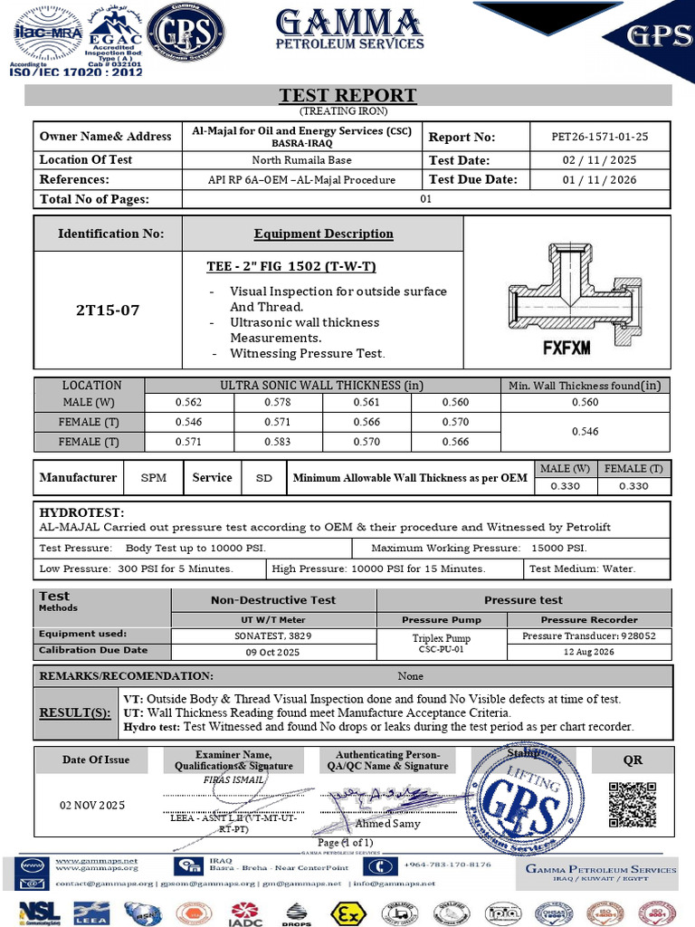 Iron Treatment Test Report Summary | PDF | Mechanical Engineering