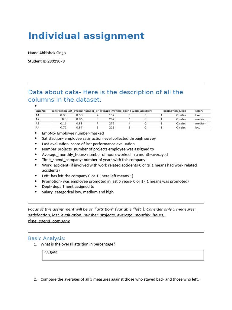 Individual Assignment 8th May 2025v2 | PDF | Statistical Analysis ...