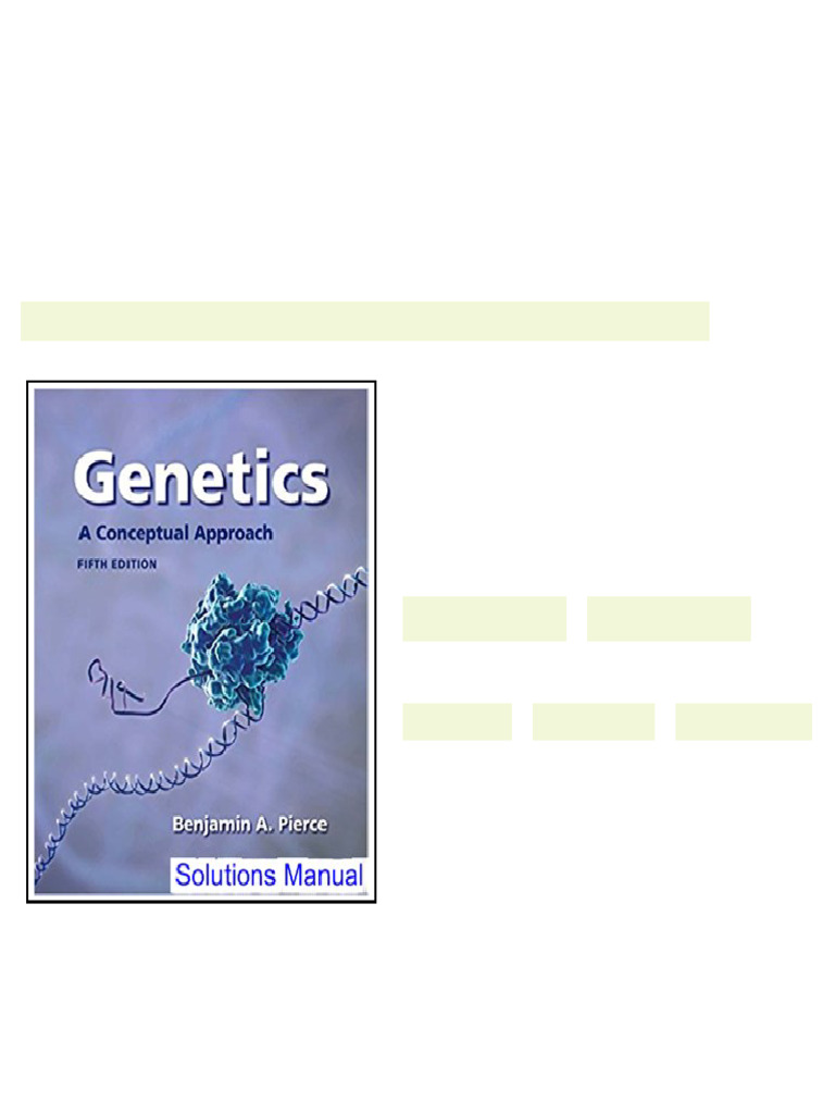 Genetics A Conceptual Approach 5th Edition Pierce Solutions Manual pdf ...
