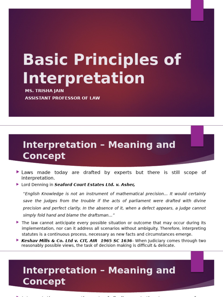 Principles of Statutory Interpretation | PDF | Statutory Interpretation ...
