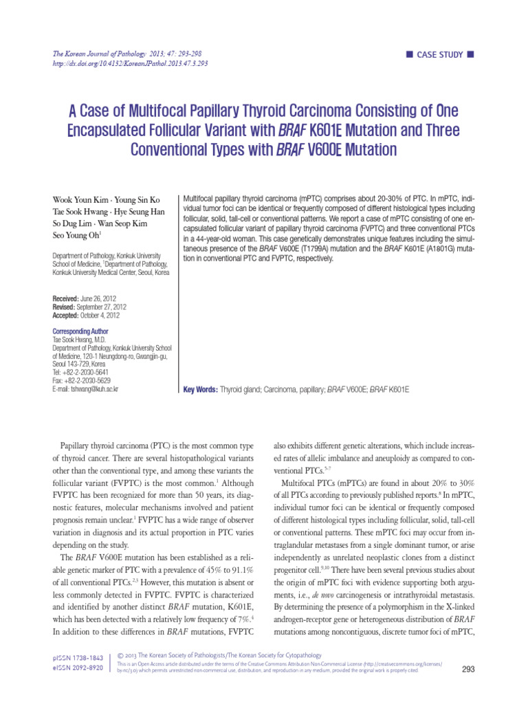 Multifocal Papillary Thyroid Carcinoma Case Study | PDF | Neoplasms ...