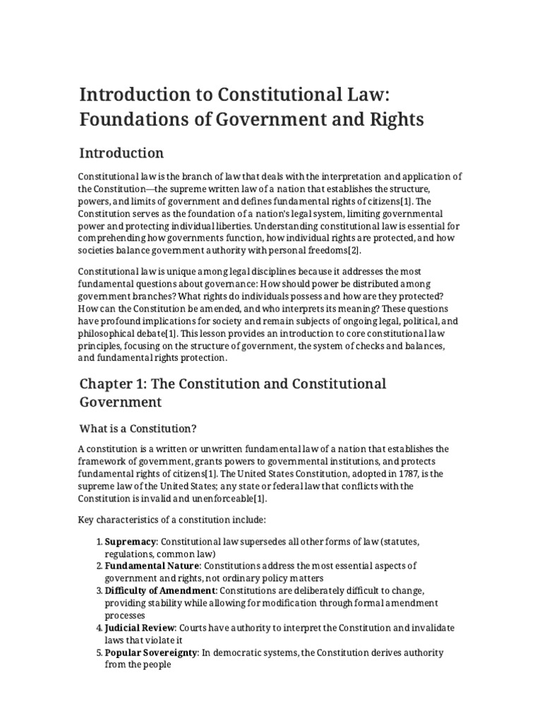 Introduction to Constitutional Law Principles | PDF | United States ...