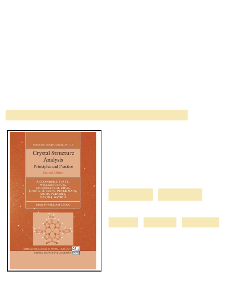 Crystal Structure Analysis Principles and Practice International Union ...