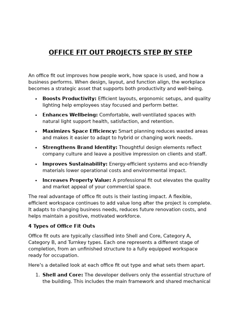 Step-by-Step Office Fit Out Guide | PDF | Employee Retention | Business