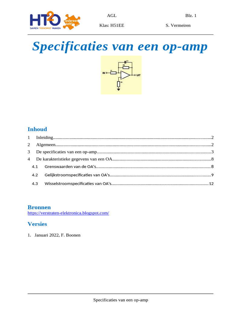 13 Specificaties Van Een Op-Amp | PDF