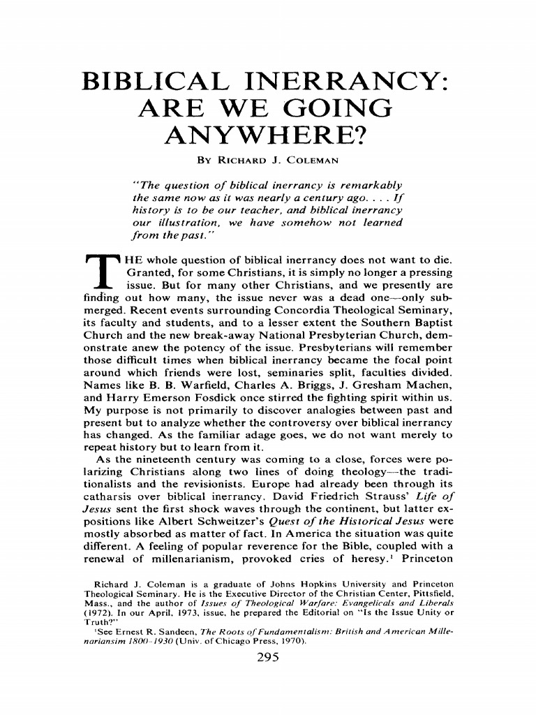 The Ongoing Debate on Biblical Inerrancy | PDF | Biblical Inerrancy ...