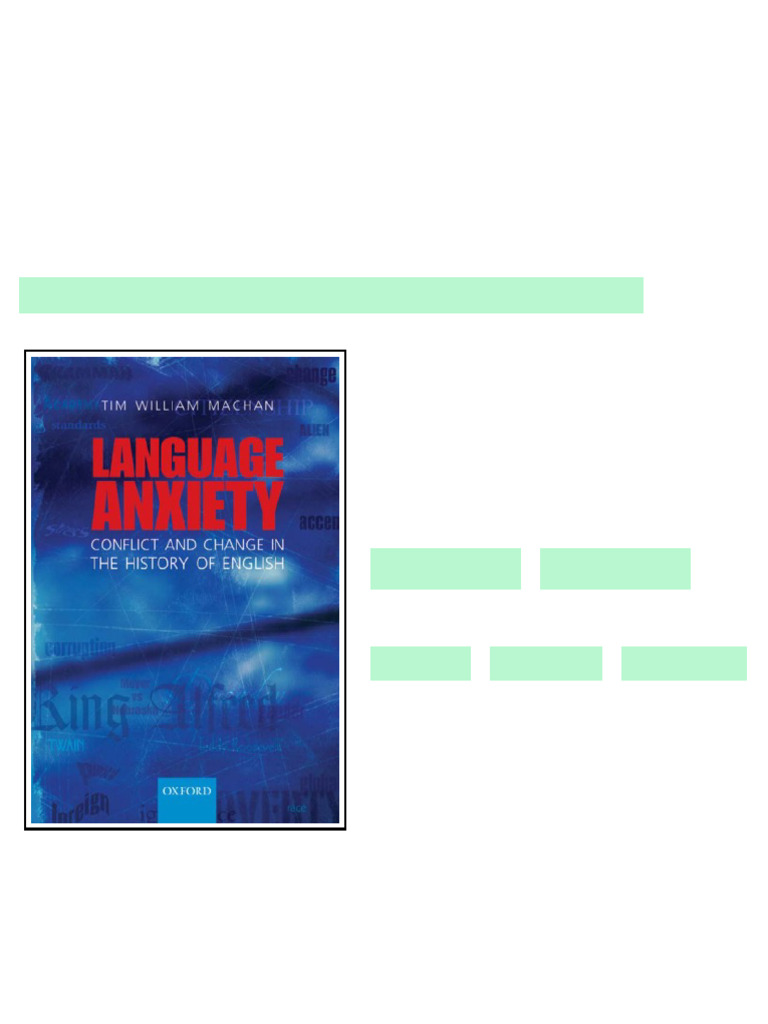 Language Anxiety Conflict And Change In The History Of English Tim ...
