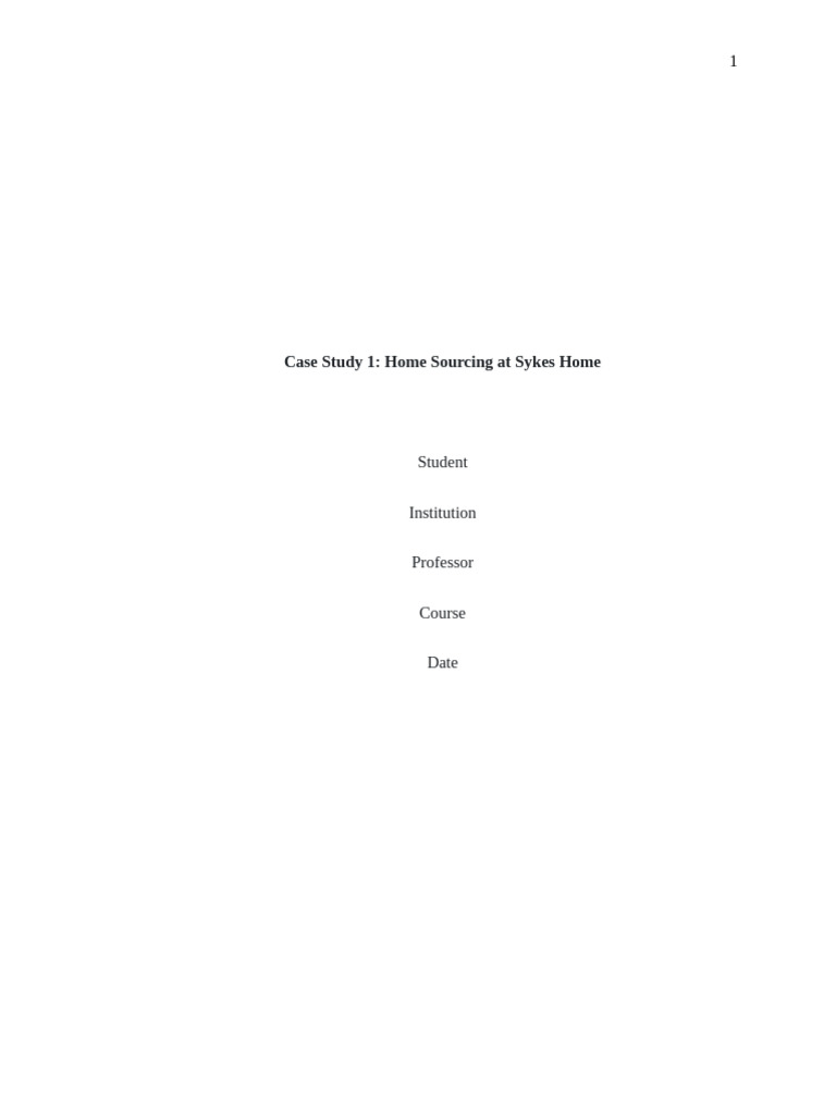 Case Study 1 | PDF | Employment | Business