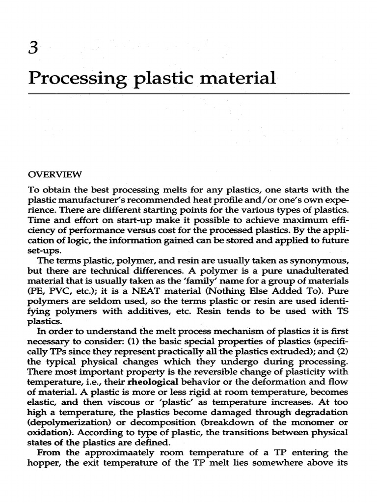 Plastic Processing Techniques Explained | PDF | Elasticity (Physics ...